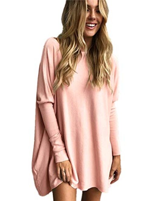 LETSRUNWILD Women's Tunic Tops for Leggings Oversized Shirts Casual Batwing Long Sleeve Loose Fall Tops Tunics