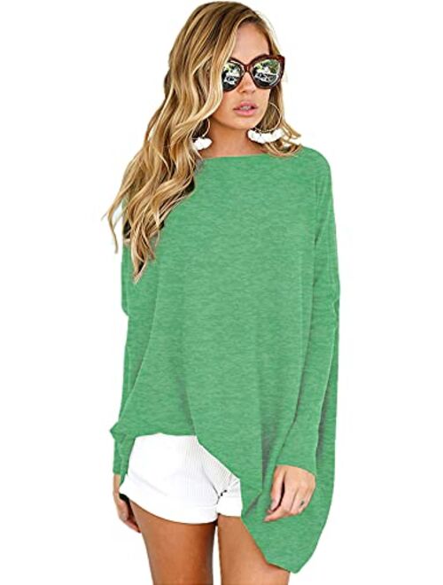 LETSRUNWILD Women's Tunic Tops for Leggings Oversized Shirts Casual Batwing Long Sleeve Loose Fall Tops Tunics