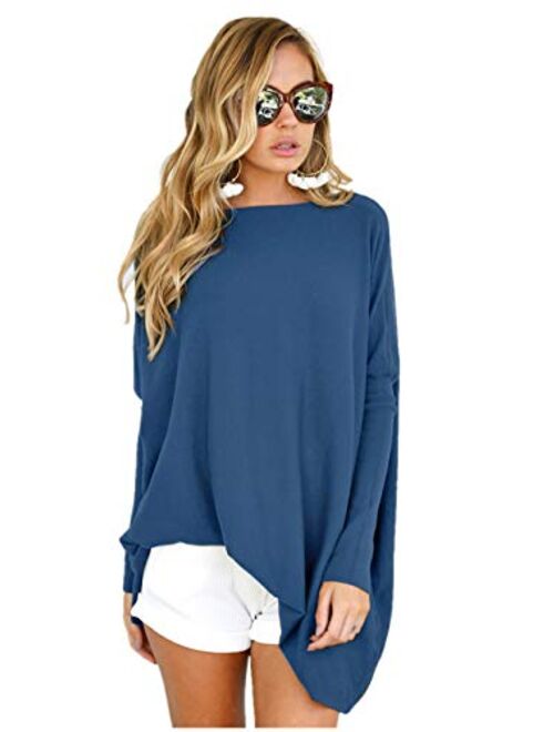 LETSRUNWILD Women's Tunic Tops for Leggings Oversized Shirts Casual Batwing Long Sleeve Loose Fall Tops Tunics