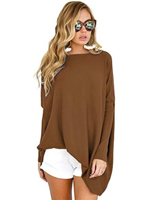 LETSRUNWILD Women's Tunic Tops for Leggings Oversized Shirts Casual Batwing Long Sleeve Loose Fall Tops Tunics