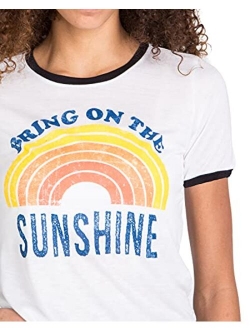 YEXIPO Womens Bring On The Sunshine T-Shirt Graphic Tees Letter Printed Loose Casual Summer Funny Tops