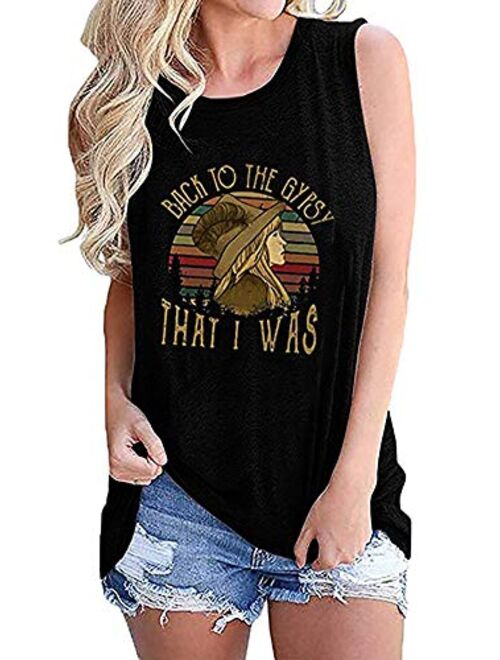 Stevie Nicks Tank Tops Vintage T Shirts Women Back to The Gypsy That I was Tees Graphic Sleeveless Music Vest