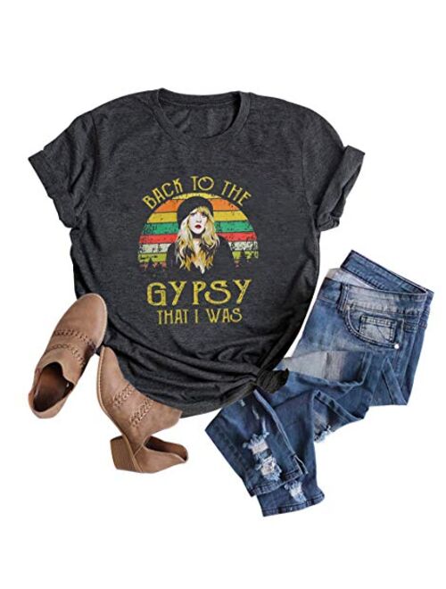 Stevie Nicks Tank Tops Vintage T Shirts Women Back to The Gypsy That I was Tees Graphic Sleeveless Music Vest