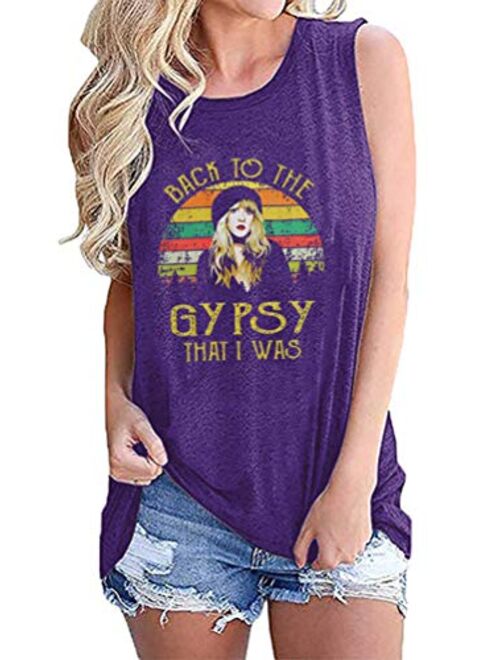 Stevie Nicks Tank Tops Vintage T Shirts Women Back to The Gypsy That I was Tees Graphic Sleeveless Music Vest