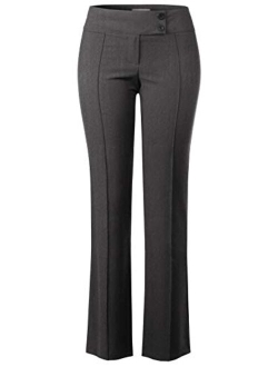 Design by Olivia Women's Relaxed Boot-Cut Stretch Office Pants Trousers Slacks