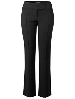 Design by Olivia Women's Relaxed Boot-Cut Stretch Office Pants Trousers Slacks