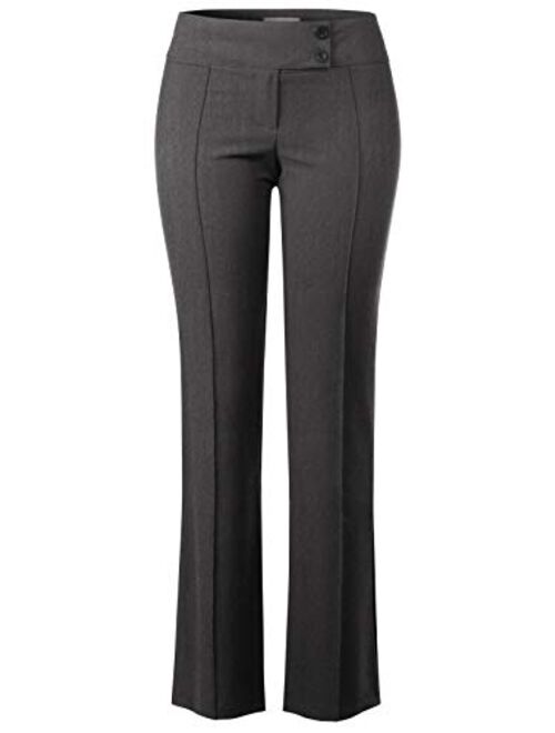 Design by Olivia Women's Relaxed Boot-Cut Stretch Office Pants Trousers Slacks