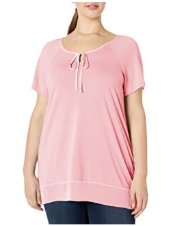 Women's Plus-Size Chiffon Trim Tunic