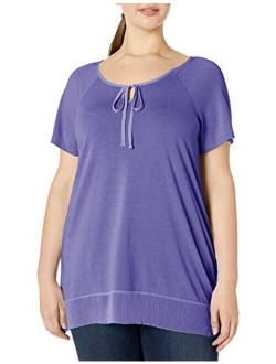 Women's Plus-Size Chiffon Trim Tunic