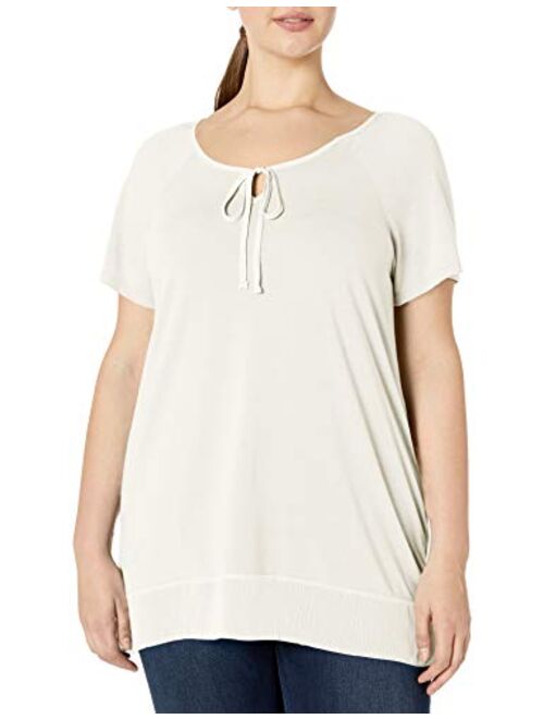 Just My Size Women's Plus-Size Chiffon Trim Tunic