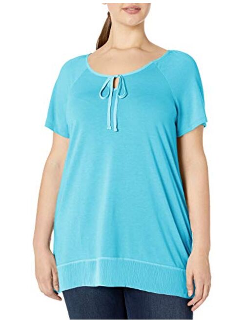 Just My Size Women's Plus-Size Chiffon Trim Tunic