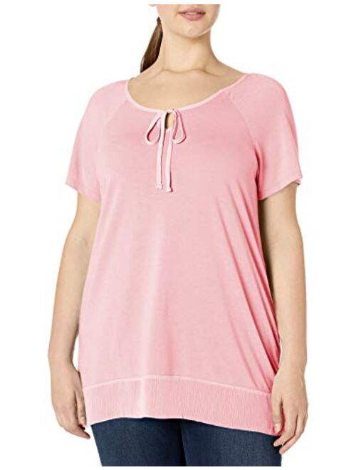 Just My Size Women's Plus-Size Chiffon Trim Tunic