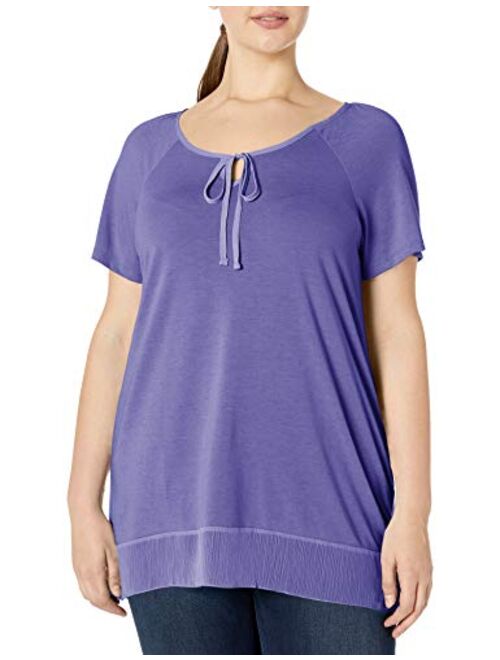 Just My Size Women's Plus-Size Chiffon Trim Tunic