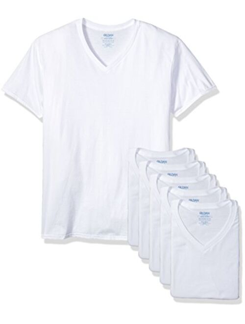 Gildan Platinum Men's Cotton Solid Short Sleeve 5-Pack V-Neck T-Shirt 2XL