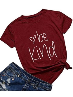 DANVOUY Women Be Kind T Shirt Cute Casual Tops Inspirational Graphic Tees