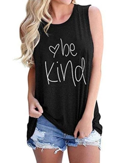 DANVOUY Women Be Kind T Shirt Cute Casual Tops Inspirational Graphic Tees