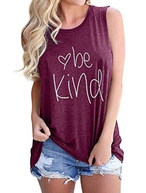 DANVOUY Women Be Kind T Shirt Cute Casual Tops Inspirational Graphic Tees