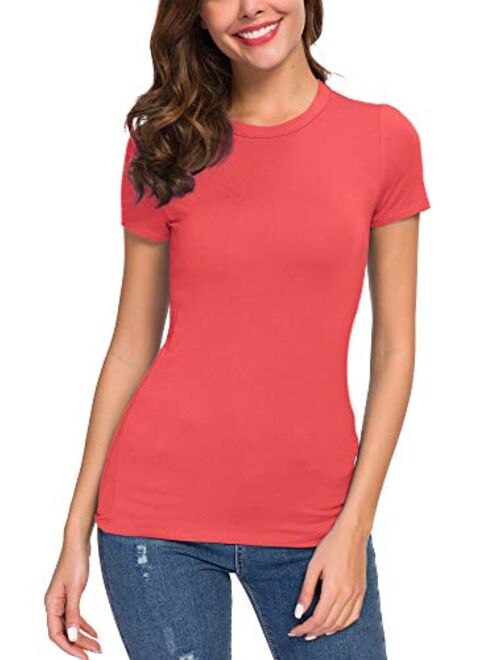 Urban CoCo Women's Stretchy Bodycon Short Sleeve T-Shirt