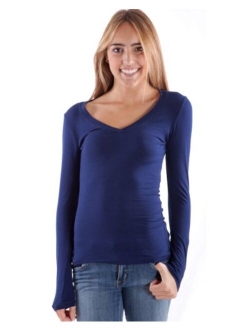 Long Sleeve V-neck Tee Tank Top Shirt