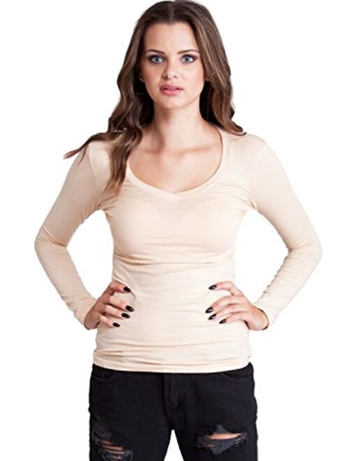 Long Sleeve V-neck Tee Tank Top Shirt