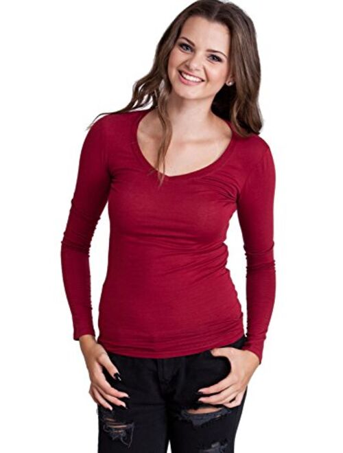 Long Sleeve V-neck Tee Tank Top Shirt