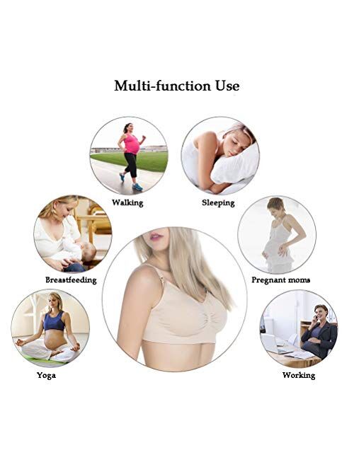 Icvwiafny Nursing Bra for Breastfeeding Women Wireless Maternity Bras for Pregnancy 3PACK