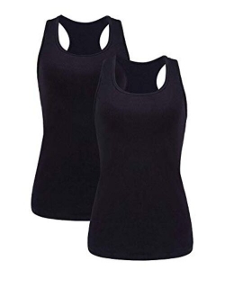 beautyin Women Basic Racerback Tank Top Shelf Bra Undershirt Wide Strap Yoga Top