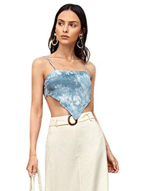 SweatyRocks Women's Vintage Print Halter Neck Crop Top