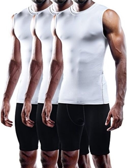 Neleus Men's 3 Pack Compression Athletic Muscle Sleeveless Tank Top