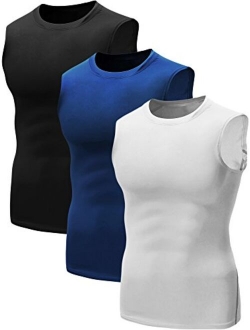 Neleus Men's 3 Pack Compression Athletic Muscle Sleeveless Tank Top