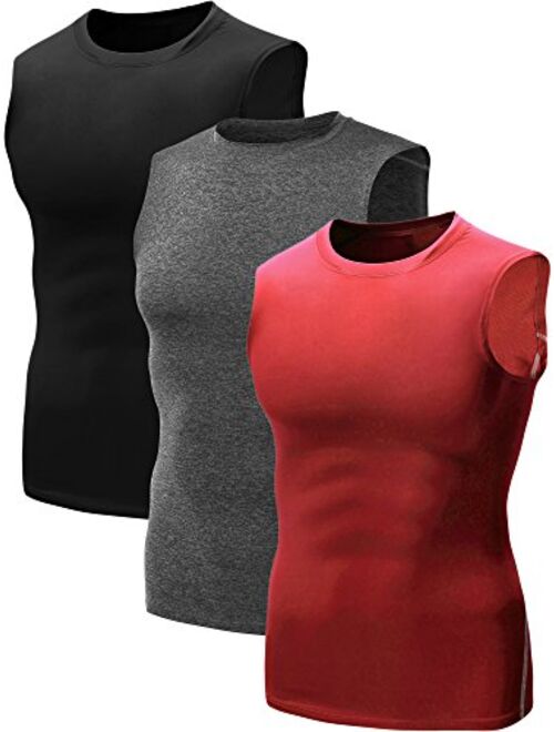 Neleus Men's 3 Pack Compression Athletic Muscle Sleeveless Tank Top