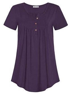 Esenchel Women's Loose Blouse Flowy Tunic Top