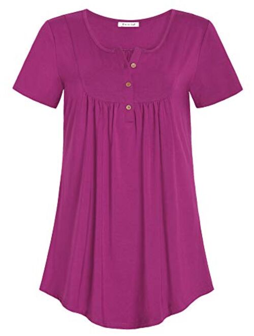 Esenchel Women's Loose Blouse Flowy Tunic Top