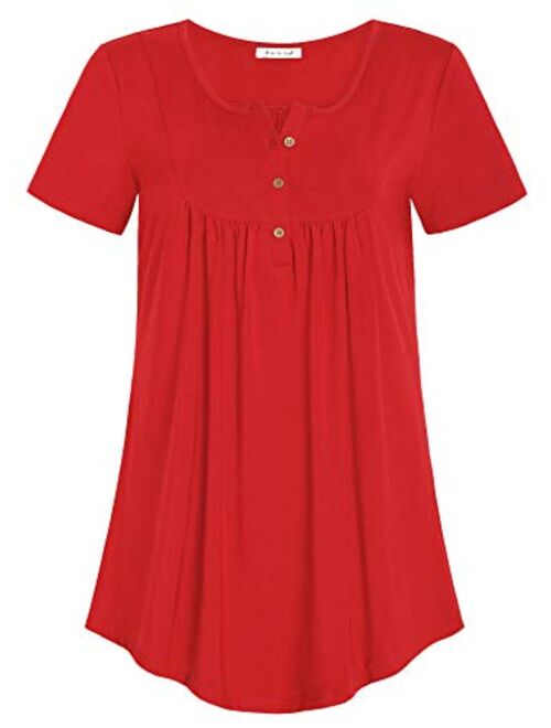 Esenchel Women's Loose Blouse Flowy Tunic Top