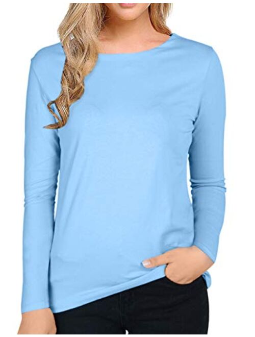 Women's Long Sleeve Striped T-Shirt Tee Shirt Tops Slim Fit Blouses