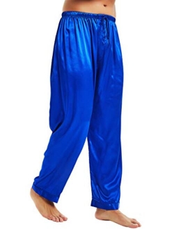 Lonxu Mens Satin Pyjamas Pants Sleep Bottoms Lounge Pants S~4XL