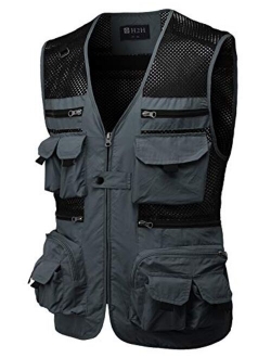 H2H Men's Active Wear Outdoor Vests Work Safari Fishing Travel Utility Summer Vest