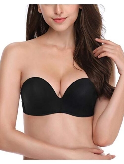 DotVol Women Hand Shape Custom Lift Invisible Wirefree Anti-Slip Strapless Push Up Bra