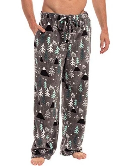 Men's Warm Fleece Pajama Pants, Long Lounge Bottoms