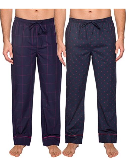 Noble Mount Mens 100% Cotton Comfort-Fit Sleep/Lounge Pants