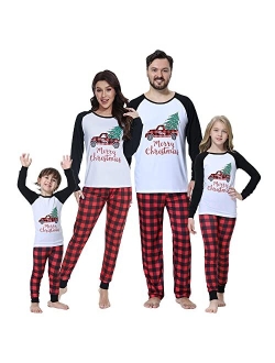 YIJIU Christmas Pajamas Cute Deer Print Long Sleeve Totem PJS Set