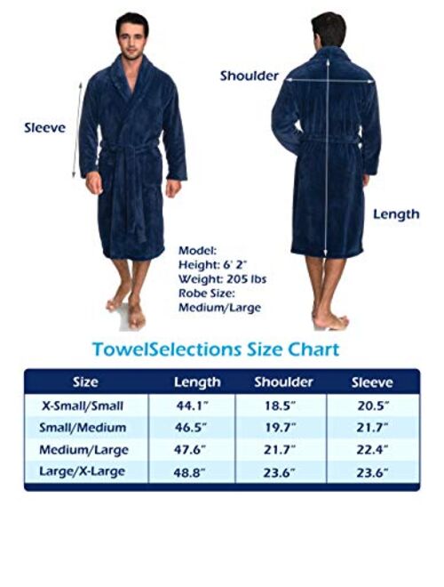 TowelSelections Men's Super Soft Plush Bathrobe Fleece Spa Robe