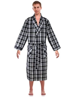 Robes King Classical Sleepwear Mens Woven Shawl Collar Robe,