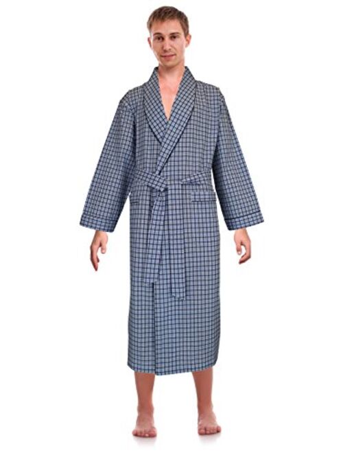 Robes King Classical Sleepwear Mens Woven Shawl Collar Robe,