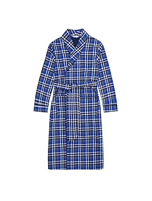 Noble Mount Mens Premium 100% Cotton Flannel Robe