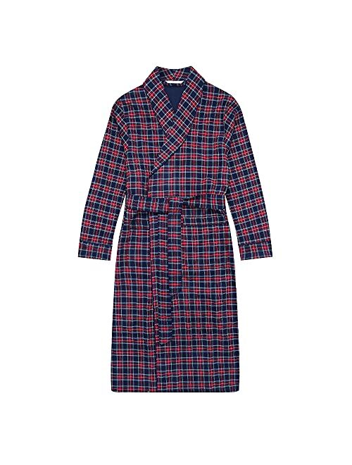 Noble Mount Mens Premium 100% Cotton Flannel Robe