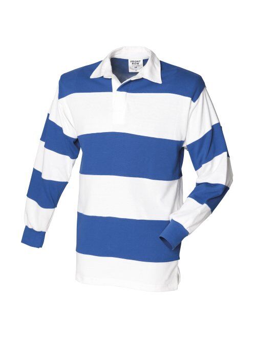 Front Row Sewn Striped Long Sleeve Regular Fit Rugby Shirt