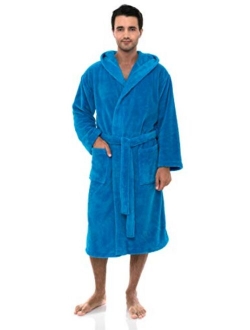 TowelSelections Men's Robe, Plush Fleece Hooded Spa Bathrobe