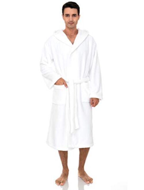 TowelSelections Men's Robe, Plush Fleece Hooded Spa Bathrobe