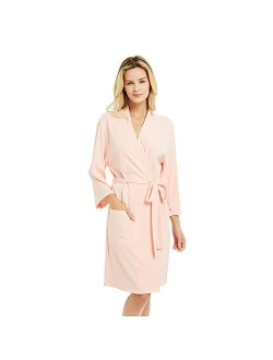 U2SKIIN Womens Cotton Robes, Lightweight Robes, 3/4 Sleeves Knit Bathrobe Soft Sleepwear